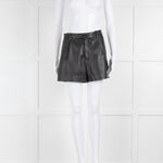 Nili Lotan Cassie Black Leather Shorts