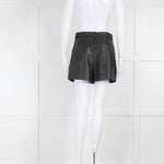 Nili Lotan Cassie Black Leather Shorts