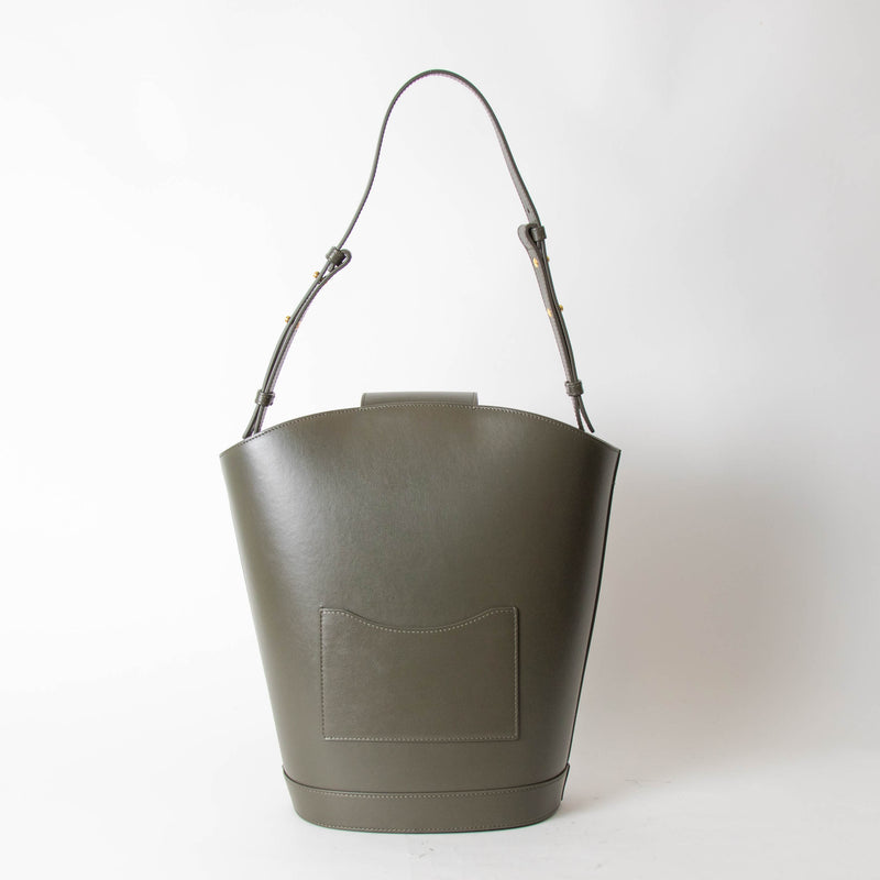 Objets Daso Green Leather Vivian Bucket Bag