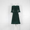 The Vampire's Wife Dark Green Jumbo Corduroy Festival Midi Dress