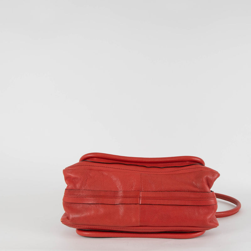 Chloe Brick Red Leather Paraty Shoulder Bag