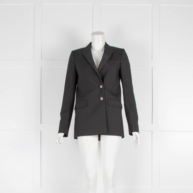 The Kooples Straight Blazer with Jewelled Buttons