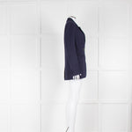 Claudie Pierlot Navy Twill Linen Blazer