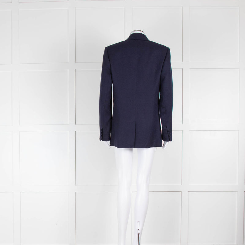 Claudie Pierlot Navy Twill Linen Blazer