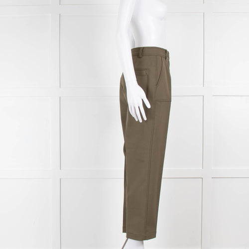 Claudie Pierlot Khaki Twill Square Pocket Trousers