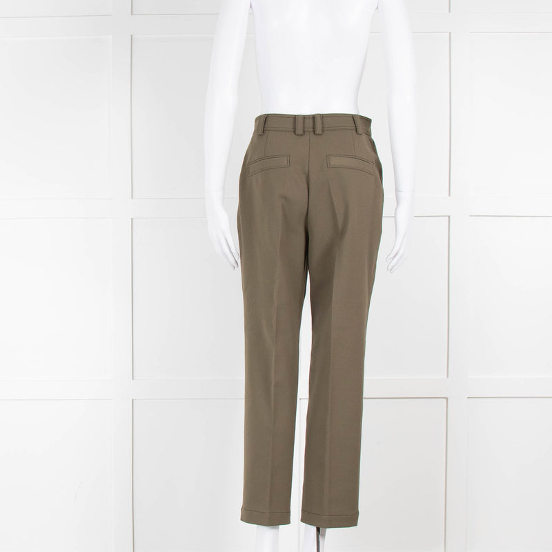 Claudie Pierlot Khaki Twill Square Pocket Trousers