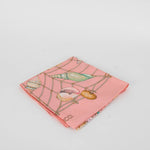 Gucci Vintage Pink Shell Print Silk Scarf