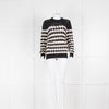 Saint Laurent Cream and Black Loose Knit Round Neck Jumper