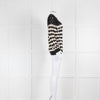 Saint Laurent Cream and Black Loose Knit Round Neck Jumper