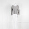 Henry Christ Grey V Neck Ribbed Cashmere Cotton Mix Jumper