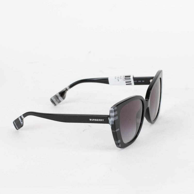 Burberry Black And White Check Cat Eye Sunglasses