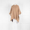 See By Chloe Camel Knitted Poncho with Detachable Hood