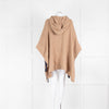 See By Chloe Camel Knitted Poncho with Detachable Hood