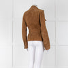 Paige Camel Suede Safari Jacket with Belted Waist