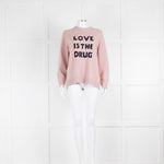 Bella Freud Blush Pink Love is the Drug Crewneck Sweater