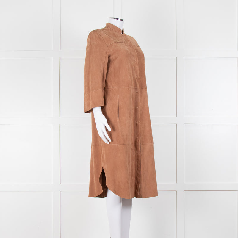 Riani Tan Suede Long Line Shacket