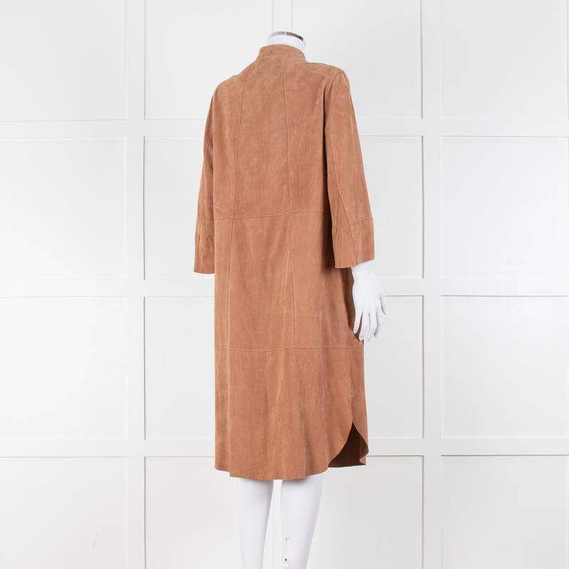 Riani Tan Suede Long Line Shacket