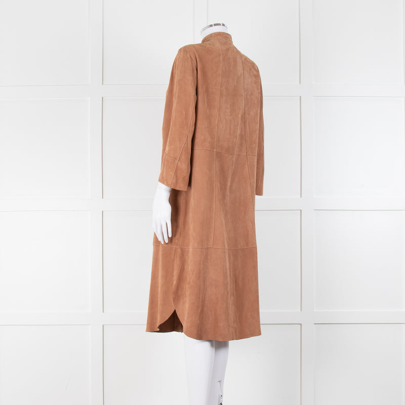 Riani Tan Suede Long Line Shacket