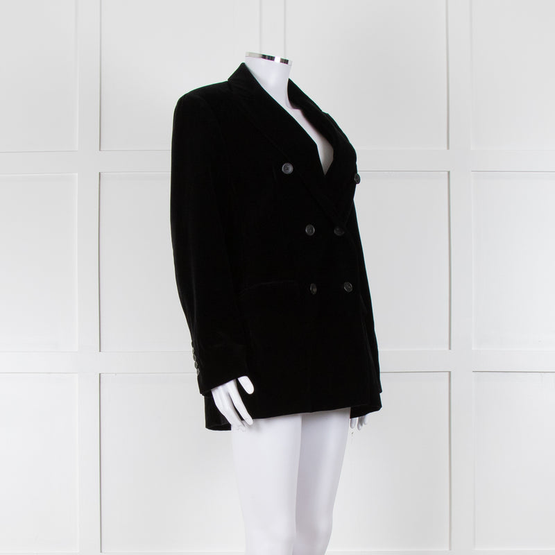 Weekend Max Mara Black Velvet Double Breasted Blazer