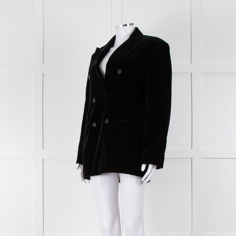 Weekend Max Mara Black Velvet Double Breasted Blazer