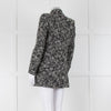 The Kooples Black Cream Melange Tweed Double Breasted Coat