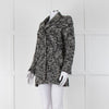 The Kooples Black Cream Melange Tweed Double Breasted Coat