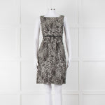 Max Mara Studio Grey Black Animal Print Sleeveless Dress