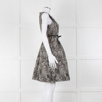 Max Mara Studio Grey Black Animal Print Sleeveless Dress