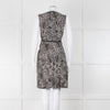 Max Mara Studio Grey Black Animal Print Sleeveless Dress