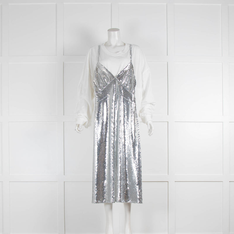 Vaquera Sequin Overlay Cotton Cocktail Dress