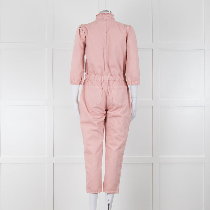 Wyse Pale Pink Denim Jumpsuit