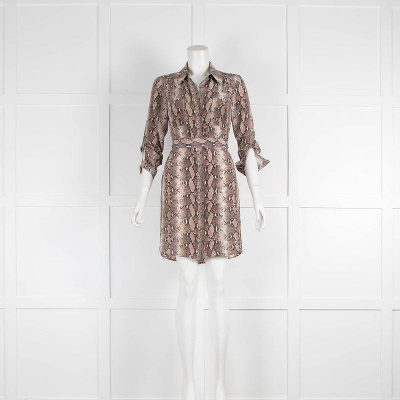 Diane von Furstenberg Snakeprint Silk Belted Shift Dress