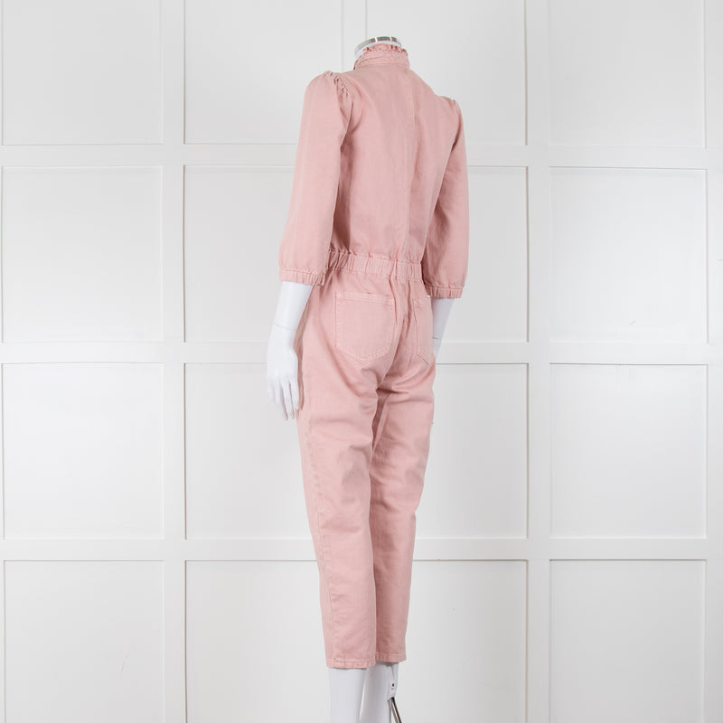 Wyse Pale Pink Denim Jumpsuit