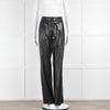 Nanushka Black Faux Leather Wrap Waist Trousers