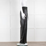 Nanushka Black Faux Leather Wrap Waist Trousers