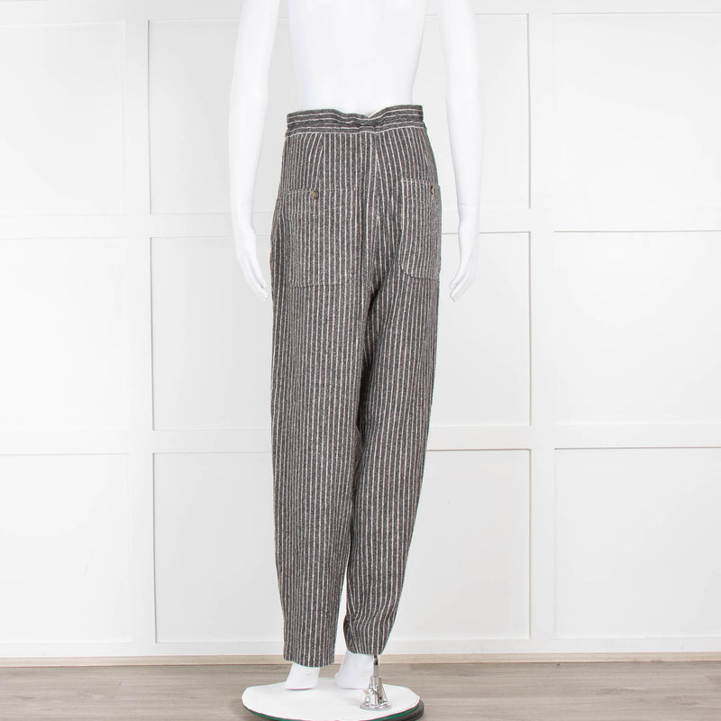 Isabel Marant Etoile Grey Pinstripe Tapered Trousers