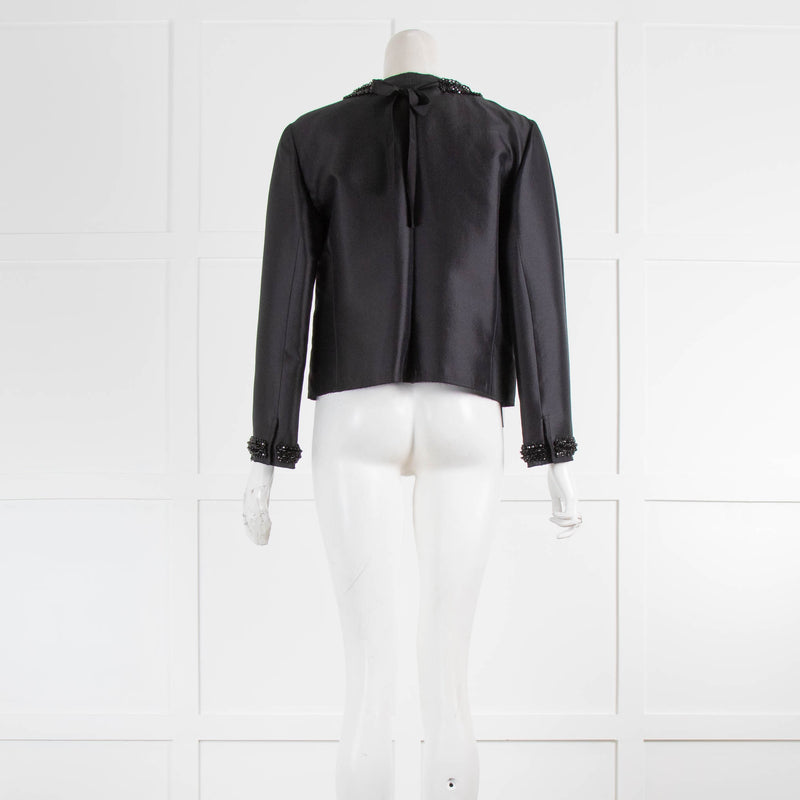 Prada Black Embellished Wool Silk Jacket