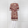 ba&sh Deep Red, Yellow and Green Floral Patterned Mini Dress