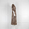 Ghost Brown Animal Print Midi Dress