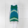 Dodo Bar Or Green And Blue Chevron Pattern Embellished Dress