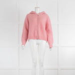 Maison Anje Pink Mohair Hooded Cardigan