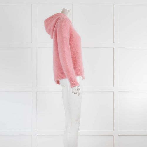 Maison Anje Pink Mohair Hooded Cardigan