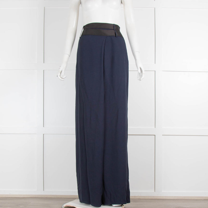 Amanda Wakely Black Corset Waist Wool & Silk Trousers UK 8