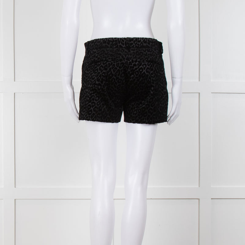 The Kooples Black Leopard Shorts