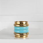 Diane Von Furstenberg Turquoise and Gold Wide Bangle