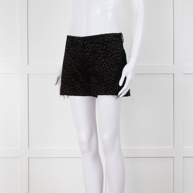 The Kooples Black Leopard Shorts