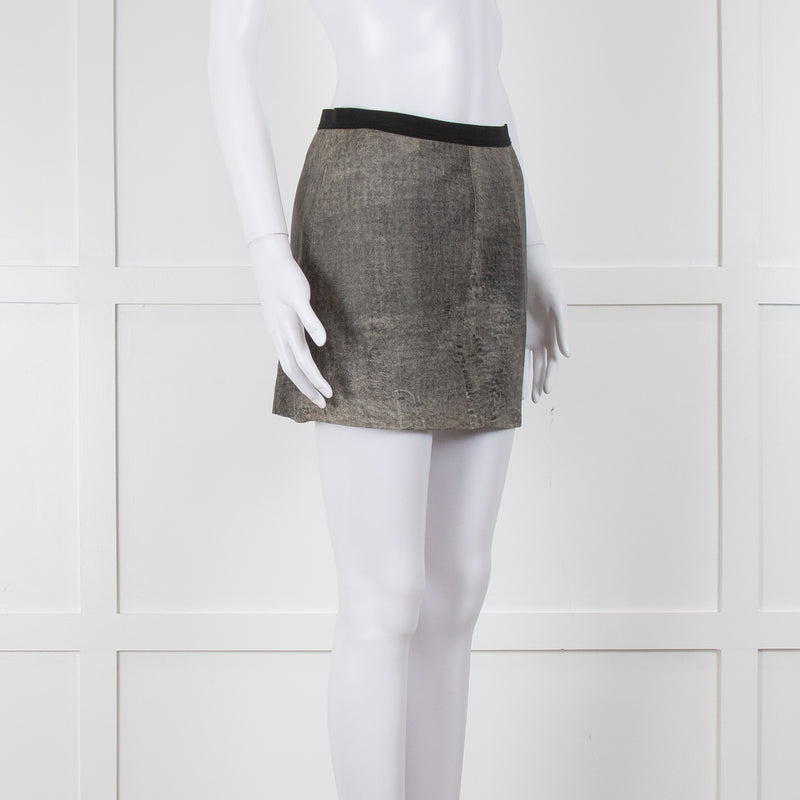 Sandro Grey Leather Mini Skirt