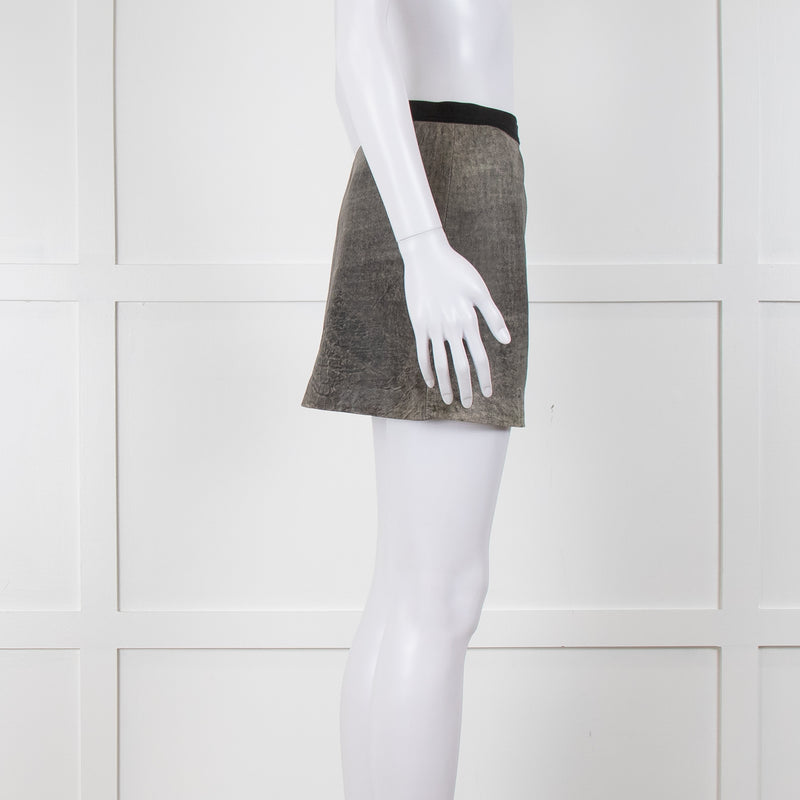 Sandro Grey Leather Mini Skirt