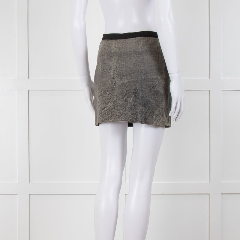 Sandro Grey Leather Mini Skirt