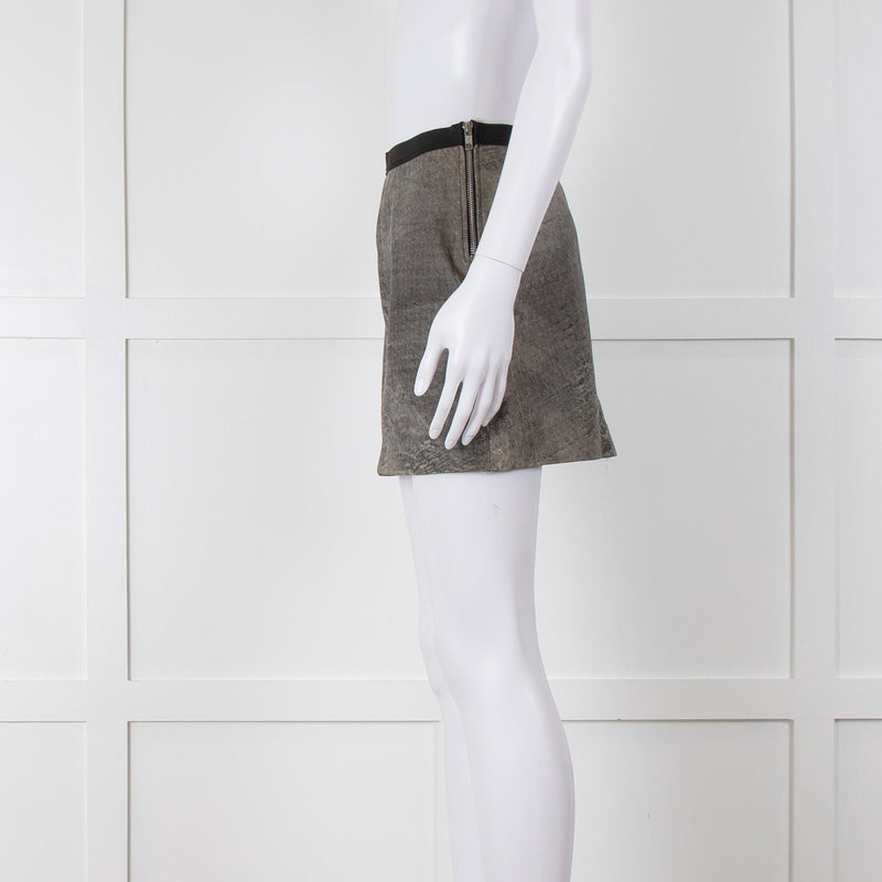 Sandro Grey Leather Mini Skirt